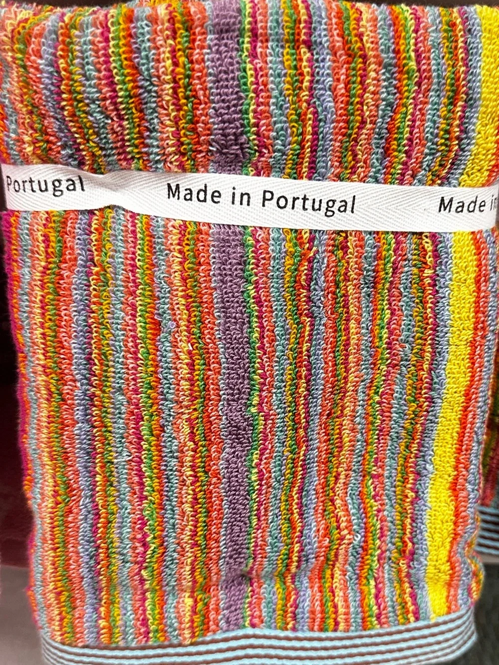 Rachel Zoe set-2 Made in Portugal Multicolor Striped cotton hand towels set